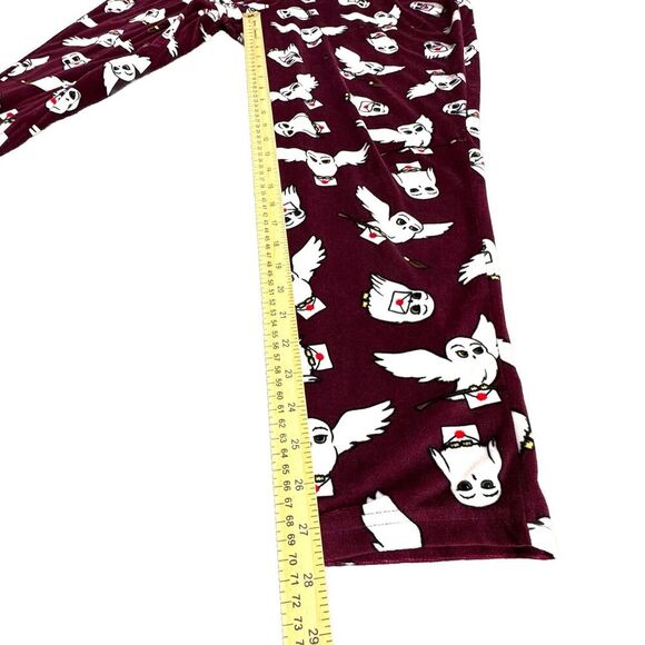 Harry Potter PJ Set 2 Piece Brick Red XL (16-18) Hogwarts Owl Hedwig Girls - Picture 9 of 14